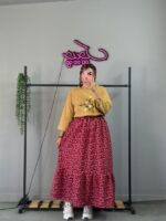 دامن بلند گلگلی پایین‌چیندار - Image 12