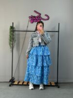 دامن بلند طبقه ای گل دار - Image 10