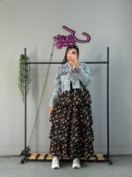 دامن بلند طبقه ای گل دار - Image 8