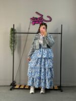 دامن بلند طبقه ای گل دار - Image 4