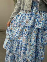 دامن بلند طبقه ای گل دار - Image 5