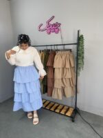 دامن بلند زنانه طبقه‌ای لنین (۸ رنگ)