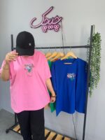 تیشرت باکسی گلدوزی‌دار