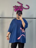 تیشرت اورسایز پلنگ صورتی - Image 7
