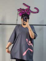تیشرت اورسایز پلنگ صورتی - Image 6