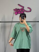 تیشرت باکسی قلب پلنگی - Image 5
