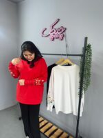 بلوز یلدایی گلدوزی آستین