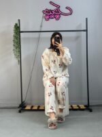 ست بلوز شلوار یقه گیپور وارداتی - Image 2