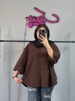 شومیز مانتویی آستین سه ربع - Image 3