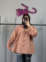 شومیز مانتویی لنین آستین مچی - Image 3