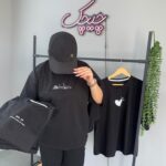 تیشرت باکسی مشکی مینیمال